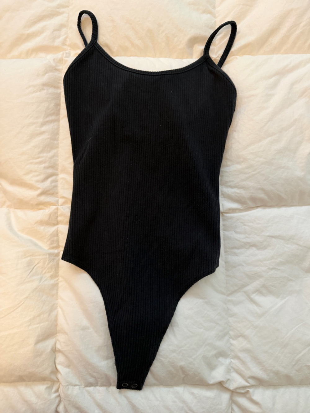 Black Ribbed Womenβs Tank Bodysuit